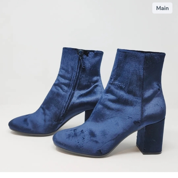 Balenciaga Shoes - Balenciaga Blue Velvet Bootie Size 40